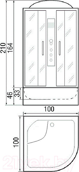Изображение товара Душевая кабина RIVER Dunay 100/44 МТ