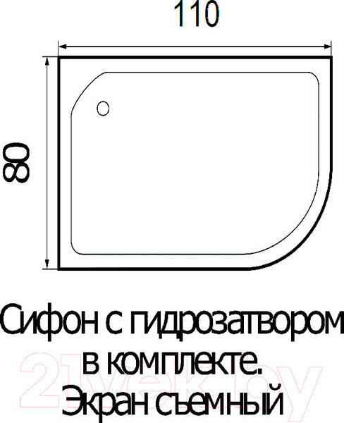 Изображение товара Душевая кабина RIVER Dunay 110/80/24 MT L