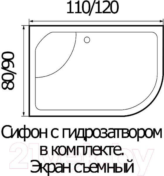Изображение товара Душевая кабина RIVER Dunay 110/80/44 MT L