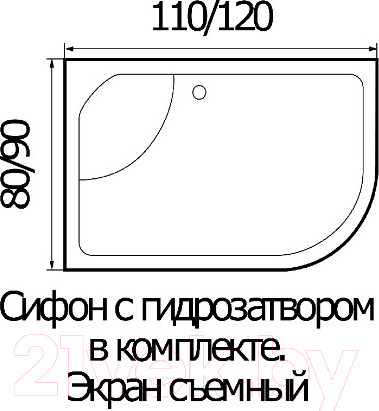 Изображение товара Душевая кабина RIVER Dunay 120/90/44 ТН L