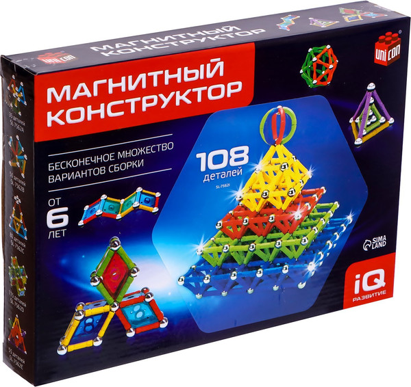 Изображение товара Конструктор магнитный Unicon Magnet Необычные фигуры (108 деталей) / 1387364