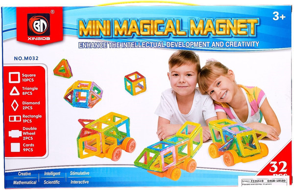 Изображение товара Конструктор магнитный Xinbida Мини магический магнит (32 детали) / 2336519