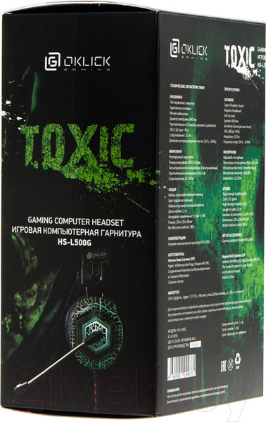 Изображение товара Наушники-гарнитура Оклик HS-L500G Toxic