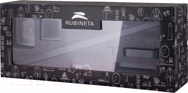 Изображение товара Набор аксессуаров для ванной и туалета Rubineta Edela (BK) / 670115