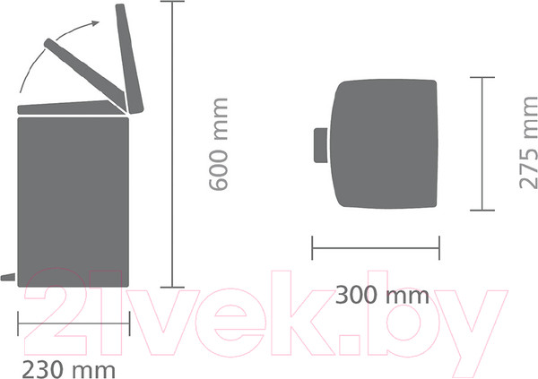 Изображение товара Мусорное ведро Brabantia Pedal Bin Silent / 395642 (10л)