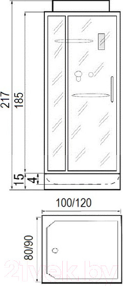 Изображение товара Душевая кабина RIVER Tana 120/90