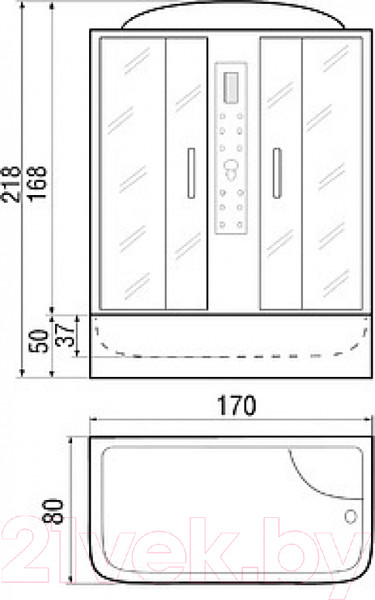 Изображение товара Душевая кабина RIVER Dunay 170/80/55 МТ
