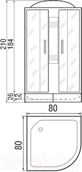 Изображение товара Душевая кабина RIVER Nara 80/24 МТ
