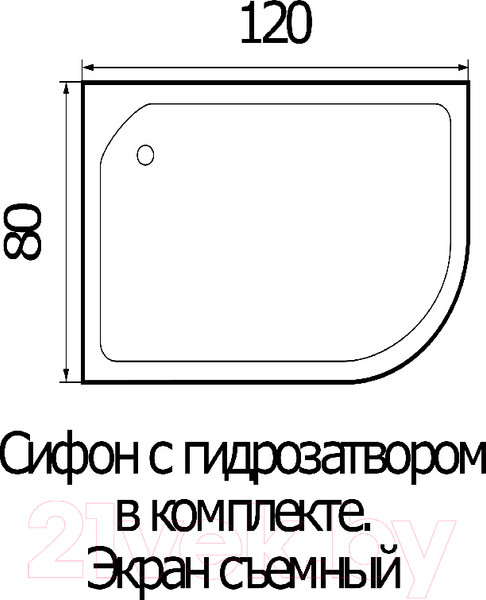 Изображение товара Душевая кабина RIVER Nara 120/80/24 МТ L