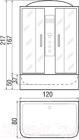 Изображение товара Душевая кабина RIVER Sena 120/80/50 ТН