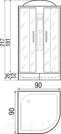 Изображение товара Душевая кабина RIVER Temza 90/24 МТ