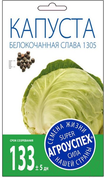 Изображение товара Семена Агро успех Капуста Слава 1305 средняя / 17609 (0.5г)