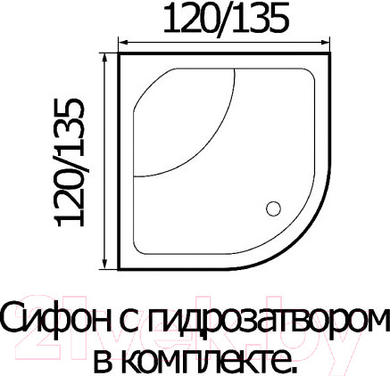 Изображение товара Душевая кабина RIVER Temza 120/120/55 МТ