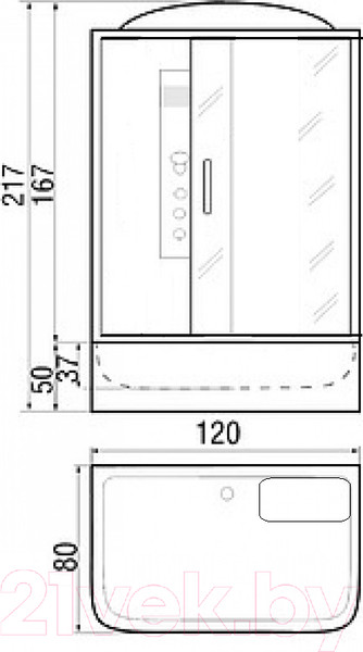 Изображение товара Душевая кабина RIVER Vitim 120/80/50 МТ