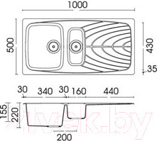 Изображение товара Мойка кухонная Elleci Master 475 Bianco Antico G62 / LGM47562