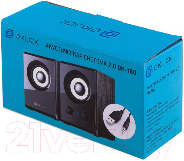 Изображение товара Мультимедиа акустика Оклик OK-160 (черный)