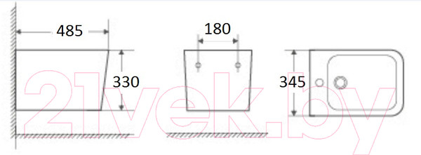 Изображение товара Биде подвесное WeltWasser WW Gelbach 005 GL-WT (белый глянец)