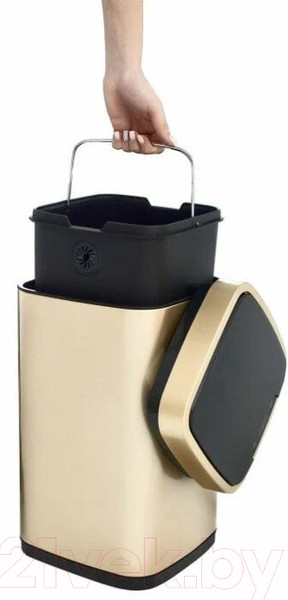 Изображение товара Сенсорное мусорное ведро WeltWasser Rone CG 28L (шампань золото)