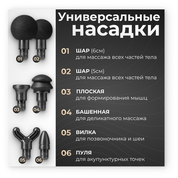 Изображение товара Массажный пистолет Calmer Knook Plus K3 (черный)