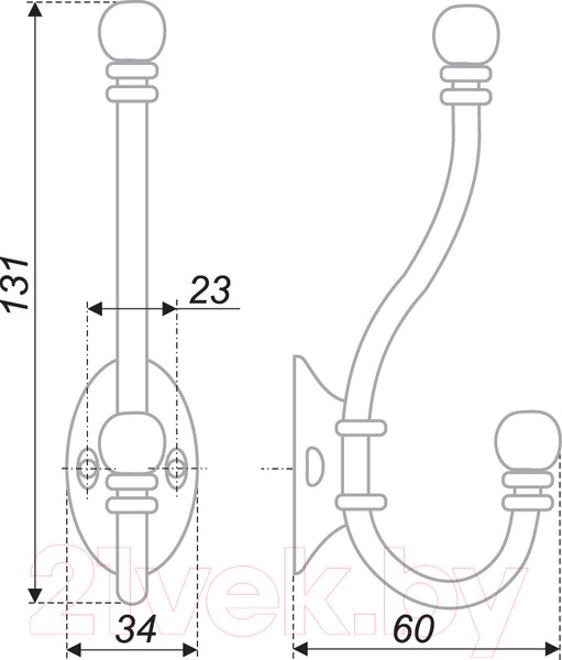 Изображение товара Крючок для одежды Boyard K209BAZ.6 