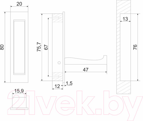 Изображение товара Крючок для одежды Boyard Fantom K100BN.12