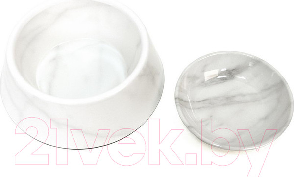 Изображение товара Миска для животных Tarhong Carrara Marble / PPM3077WBWM (белый мрамор)