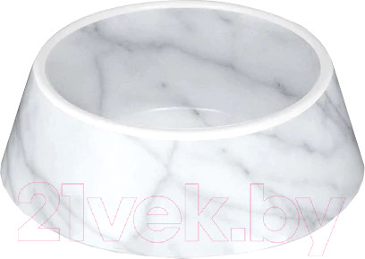 Изображение товара Миска для животных Tarhong Carrara Marble / PPM3077WBWM (белый мрамор)