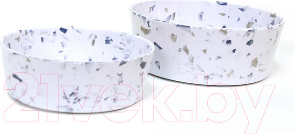 Изображение товара Миска для животных Tarhong Terrazzo / PTD3060WBTF (белый/синий)