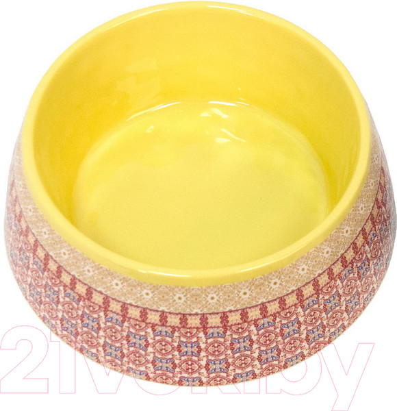 Изображение товара Миска для животных Tarhong Flower Fields / PVA3071PBFTM (желтый с рисунком)
