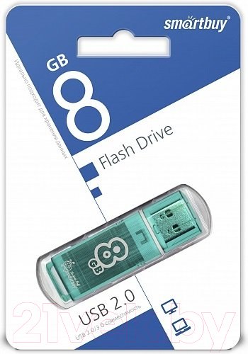 Изображение товара USB flash накопитель SmartBuy Glossy Green 8GB (SB8GBGS-G)