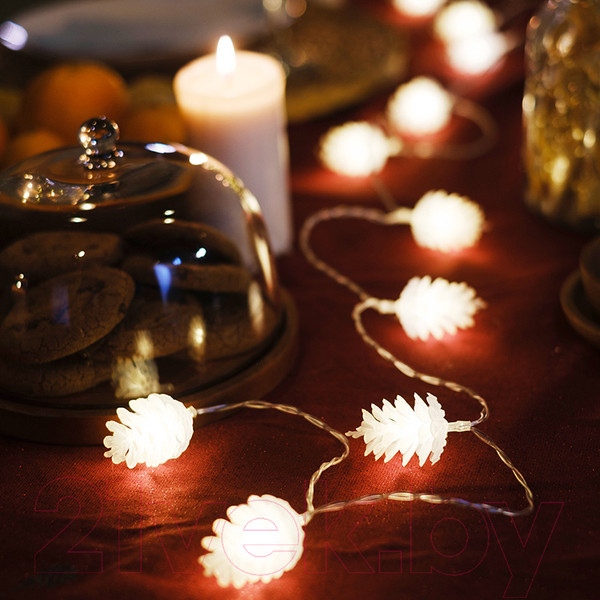 Изображение товара Светодиодная гирлянда Neon-Night Шишки 303-098 (1.5м, теплый белый)