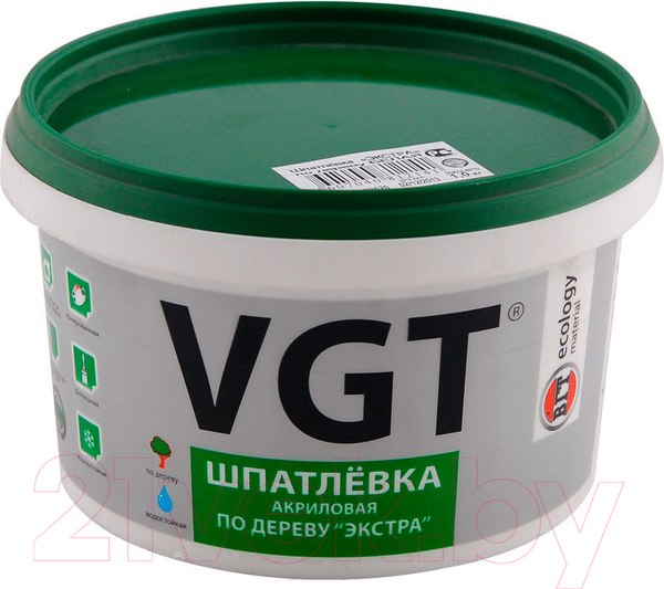 Изображение товара Шпатлевка готовая VGT Экстра по дереву (1кг, белый)