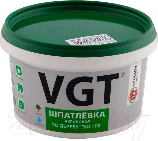 Изображение товара Шпатлевка готовая VGT Экстра по дереву (1кг, махагон)