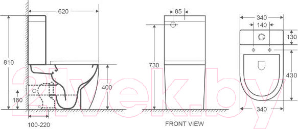 Изображение товара Унитаз напольный WeltWasser Merzbach 001 GL-WT (белый глянец)