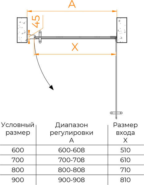 Изображение товара Душевая дверь RGW HO-011 / 350601109-11