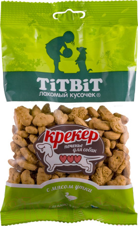 Изображение товара Лакомство для собак TiTBiT Крекер с мясом утки / 13830 (100г)