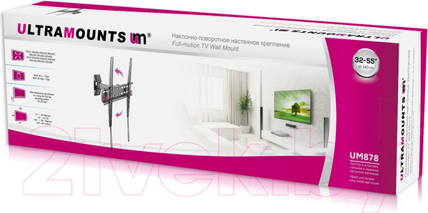 Изображение товара Кронштейн для телевизора Ultramounts UM 878 (черный)