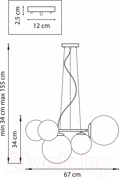 Изображение товара Люстра/потолочный светильник Lightstar Globo 815057