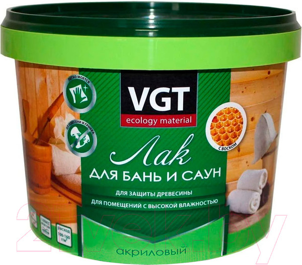 Изображение товара Лак VGT Для бань и саун (2.2кг)