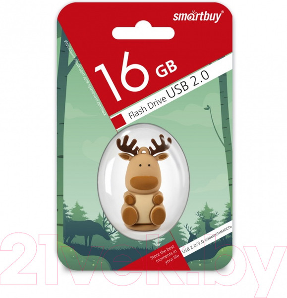 Изображение товара USB flash накопитель SmartBuy NY Олень 16Gb (SB16GBCaribouQ)