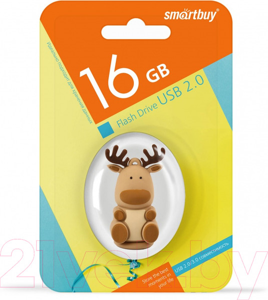 Изображение товара USB flash накопитель SmartBuy NY Олень 16Gb (SB16GBCaribouQ)