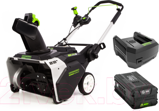 Изображение товара Снегоуборщик аккумуляторный Greenworks GD82STK5 82V / 2602507UB (c АКБ 5Ач и ЗУ)