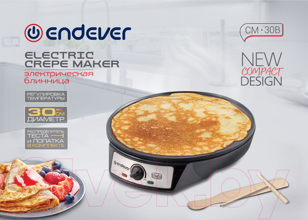 Изображение товара Блинница Endever Skyline CM-30B (черный)