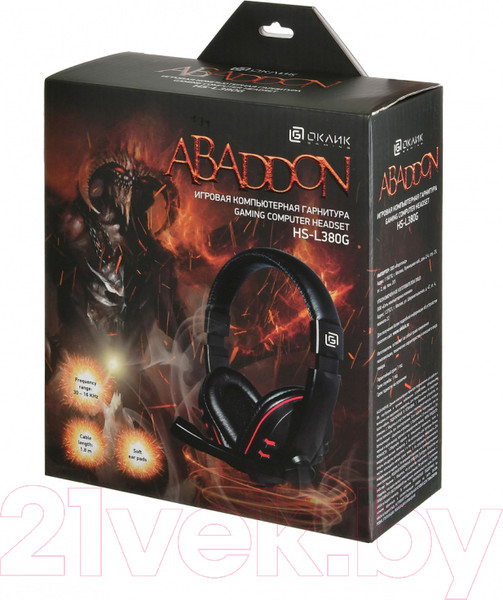 Изображение товара Наушники-гарнитура Оклик HS-L380G Abbadon