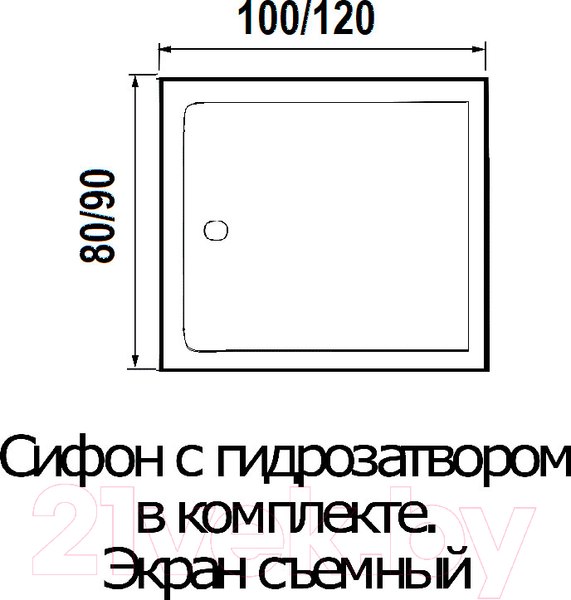 Изображение товара Душевая кабина RIVER Tana 100/80 Б/К