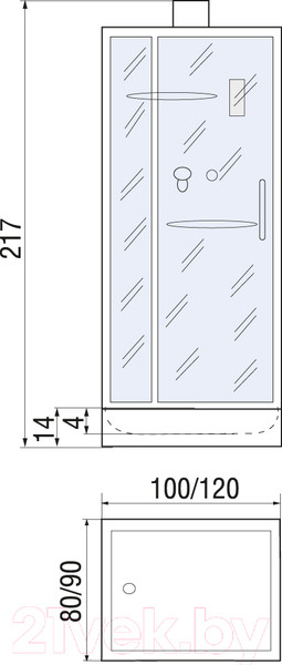 Изображение товара Душевая кабина RIVER Tana 120/90 Б/К