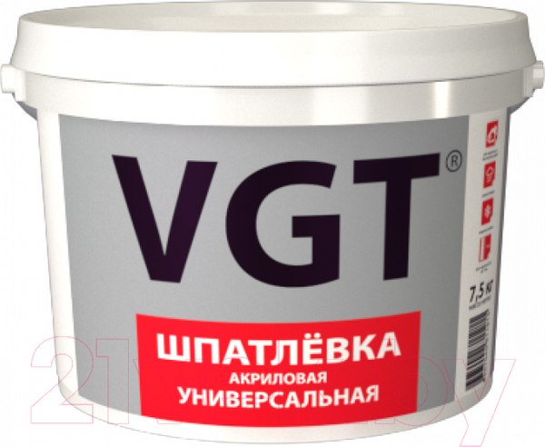 Изображение товара Шпатлевка готовая VGT Универсальная для наружных и внутренних работ (1.7кг)