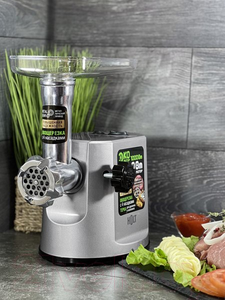 Изображение товара Мясорубка электрическая Holt HT-MG-007 (серебристый)