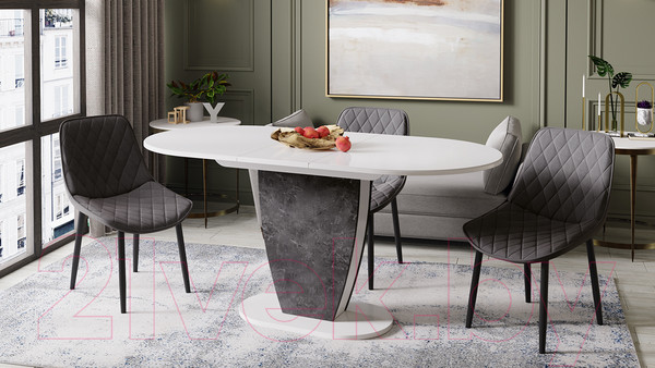 Изображение товара Стул ТриЯ Oscar (черный муар/велюр L002 серо-бежевый)