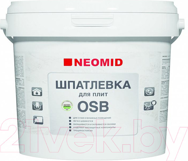 Изображение товара Шпатлевка готовая Neomid Для плит OSB (7кг)